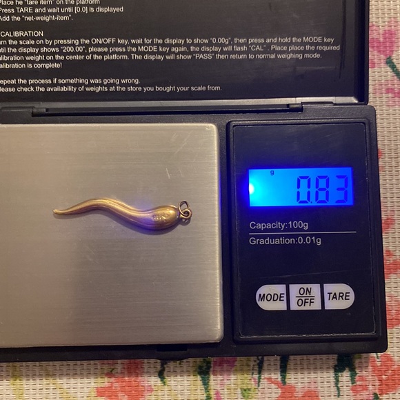 💛NWOT VTG 14K Solid Gold Italian Large Horn Pendant - Picture 11 of 11